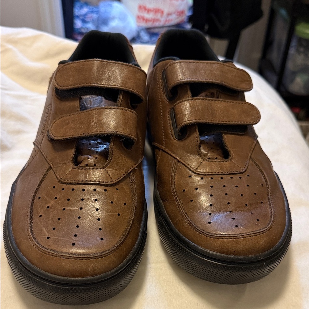 SAS Men's Leather Double-Strap Sneaker in Brown and Black - Picture 2 of 12